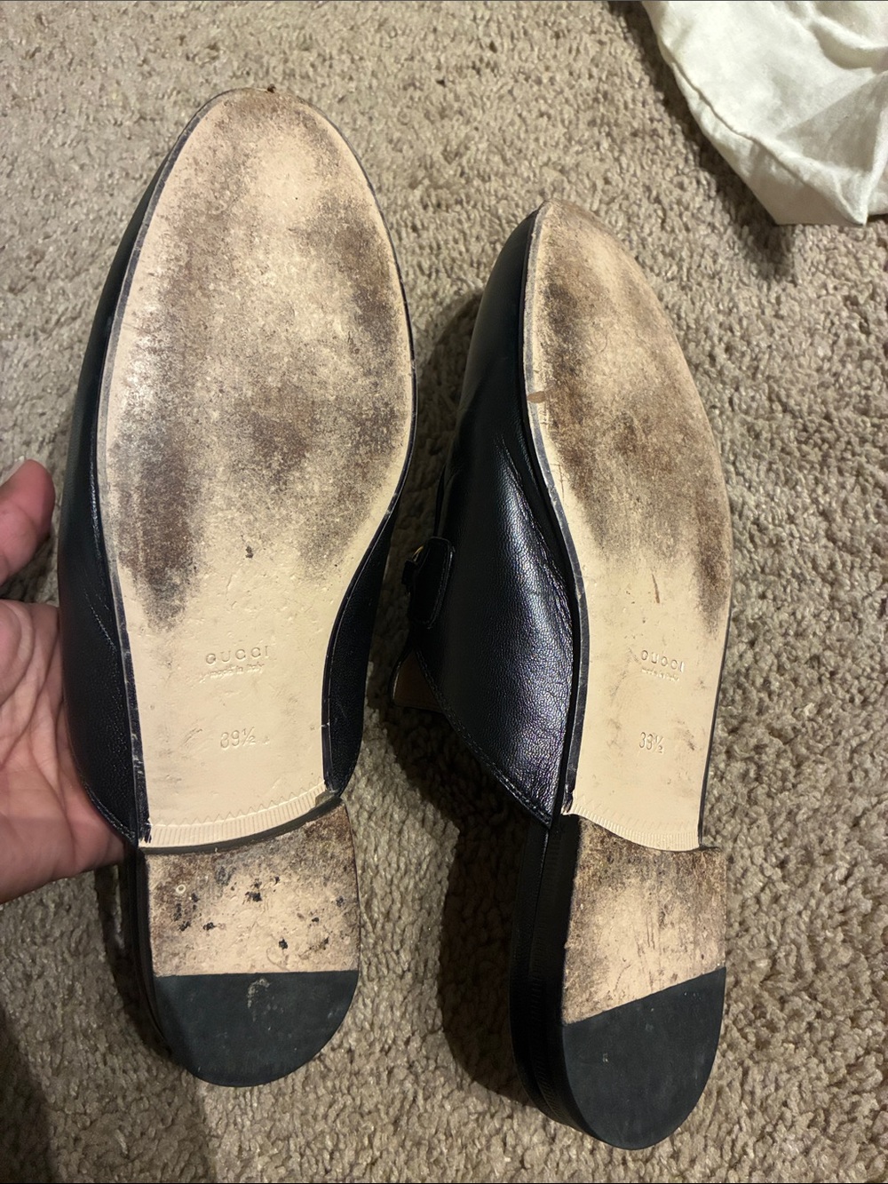 Gucci Black Leather Slip-On Horsebit Mules with Red and Green Web - Picture 4 of 4